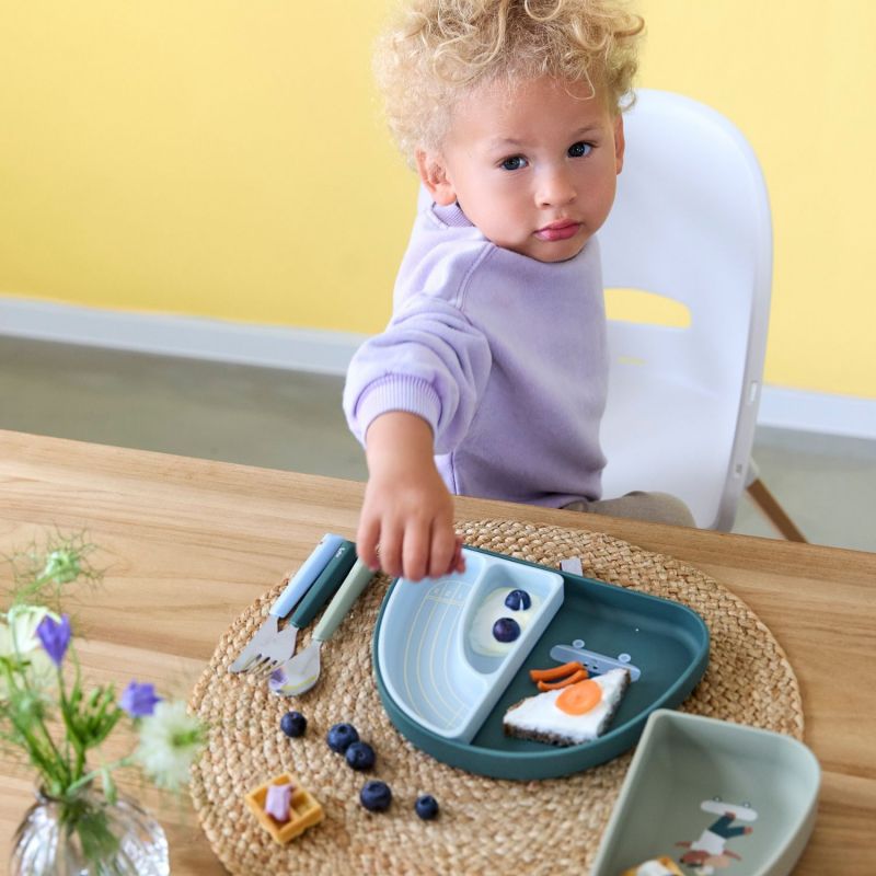 Assiette à compartiments en silicone Tiny Team Chien Lässig Ambiance 2