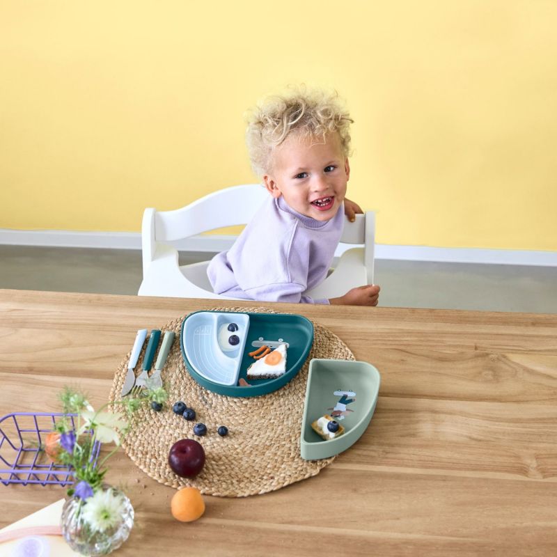 Assiette à compartiments en silicone Tiny Team Chien Lässig Ambiance 8