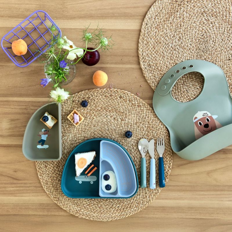 Assiette à compartiments en silicone Tiny Team Chien Lässig Ambiance 9