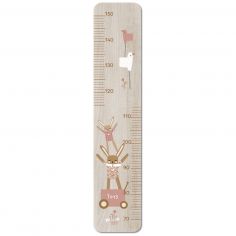 Toise en bois Lapin Doudou rose personnalisable - Charlie et Suzie