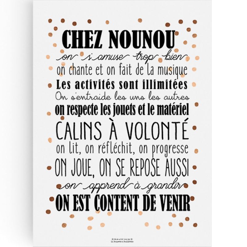 Affiche Chez Nounou (A4) La Poupette à paillettes