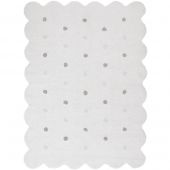 Tapis lavable biscuit blanc à pois (120 x 160 cm)