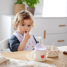 Lot de 5 bavoirs éponge Happy Rascals Coeur lavande