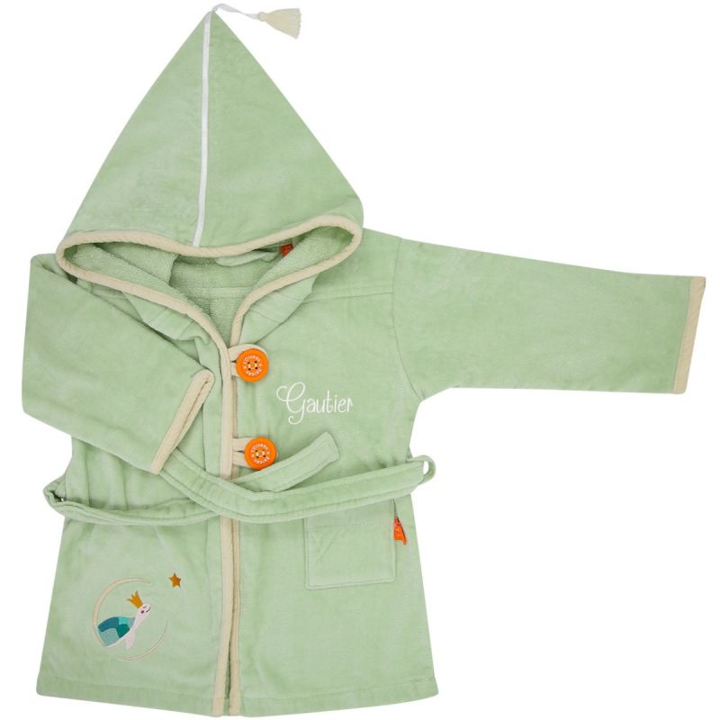 Peignoir tortue menthalo personnalisable (2-4 ans) L'oiseau bateau Produit 1 grande taille