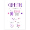 Affiche de naissance A4 violette (personnalisable)  par La Poupette à paillettes