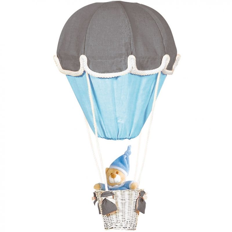 Lampe montgolfière gris foncé et turquoise Domiva