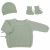 Variation Vert d'eau du produit Lot brassière, bonnet et chaussons Vert Olive (0-1 mois) de la marque Trois Kilos Sept