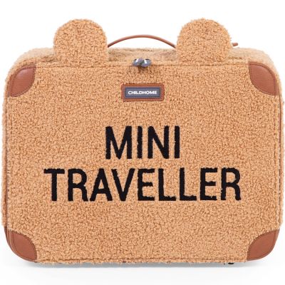 Valise enfant Mini Traveller en teddy brun  par Childhome