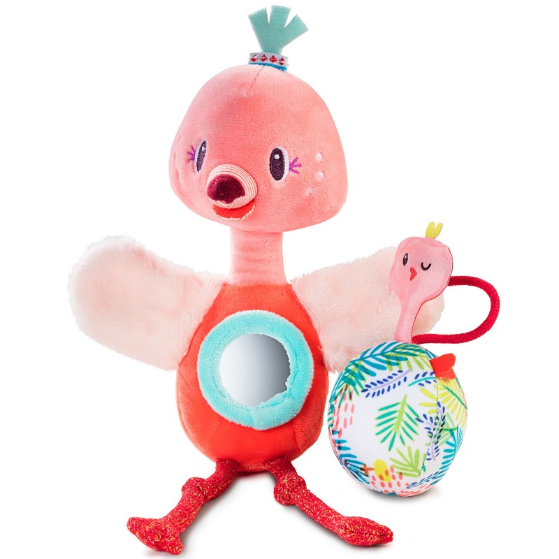 Peluche hochet Anaïs le flamant rose Lilliputiens Produit 1 grande taille