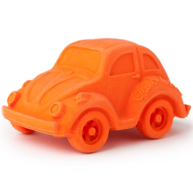 Petite voiture Coccinelle latex d'hévéa orange  Oli & Carol