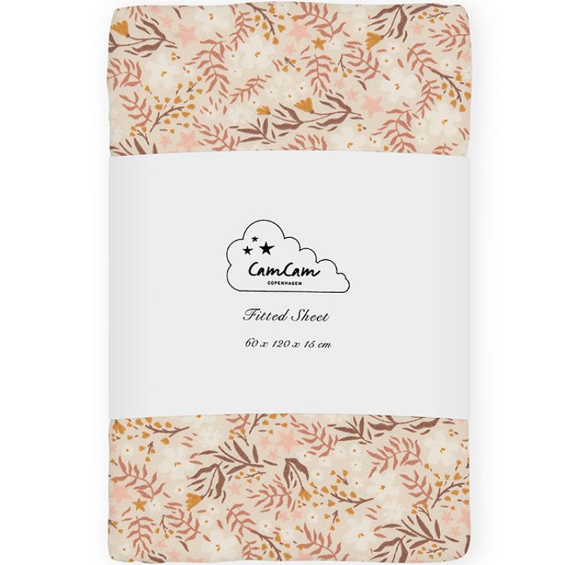Drap housse en coton bio Aurora rose (60 x 120 cm) Cam Cam Copenhagen