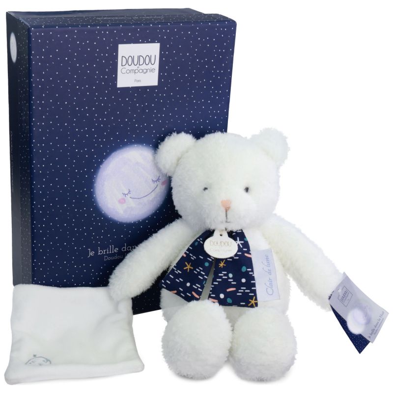 Peluche veilleuse Ours Pantin luminescent Clair de Lune (28 cm) Doudou et Compagnie Packaging 1