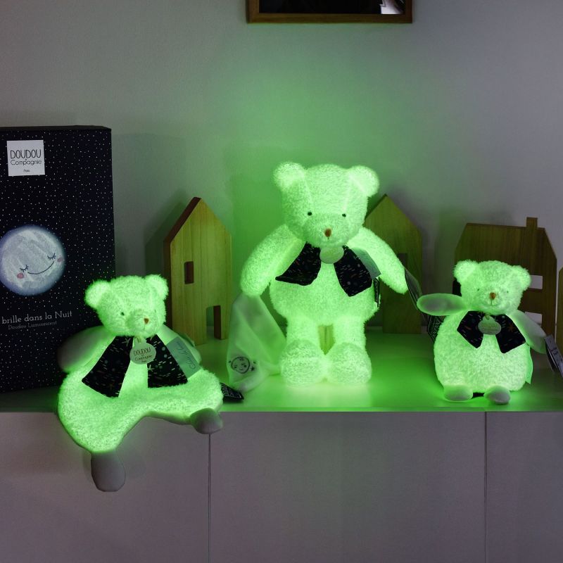 Peluche veilleuse Ours Pantin luminescent Clair de Lune (28 cm) Doudou et Compagnie Ambiance 2