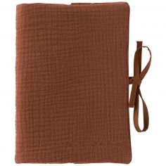 Protège-carnet de santé gaze de coton toffee - BB & Co