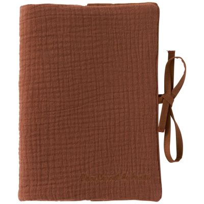Protège-carnet de santé gaze de coton toffee