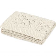 Couverture bébé en tricot Pointelle Off White - Cam Cam Copenhagen