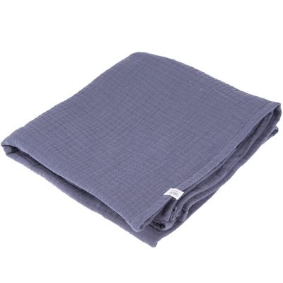 Lange en coton bleu blueberry (90 x 90 cm) BEBEL