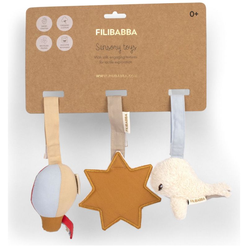 Lot de 3 jouets sensoriels à suspendre Dreamy Adventurers Filibabba Packaging 9