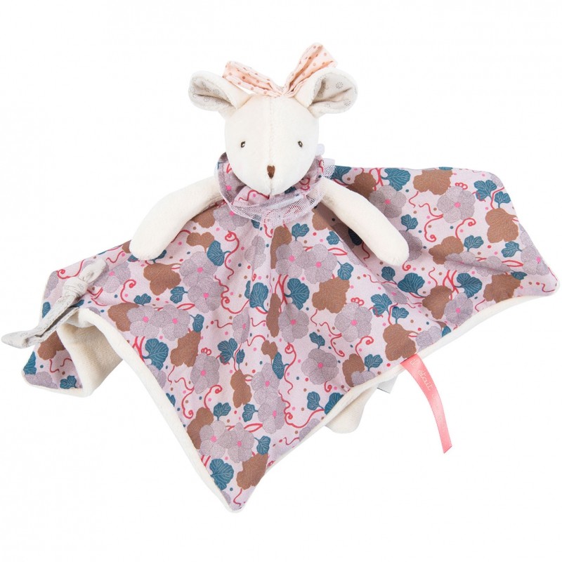Doudou attache tétine Souris grise Il était une fois Moulin Roty