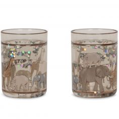 Lot de 2 gobelets à paillettes Safari - Konges Slojd