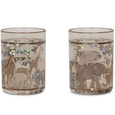 Lot de 2 gobelets à paillettes Safari Konges Slojd
