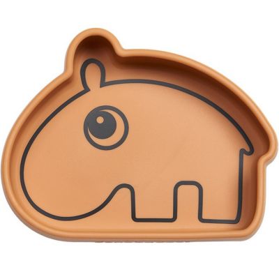 Bol antidÃ©rapant silicone Ozzo hippopotame moutarde