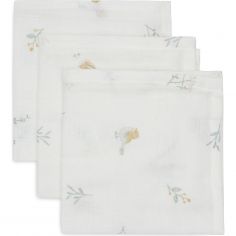 Lot de 3 mini langes en gaze de coton Lovely Birds (31 x 31 cm) - Jollein