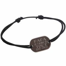Bracelet cordon Je t'aime Papa (argent 925°)  par Petits trésors