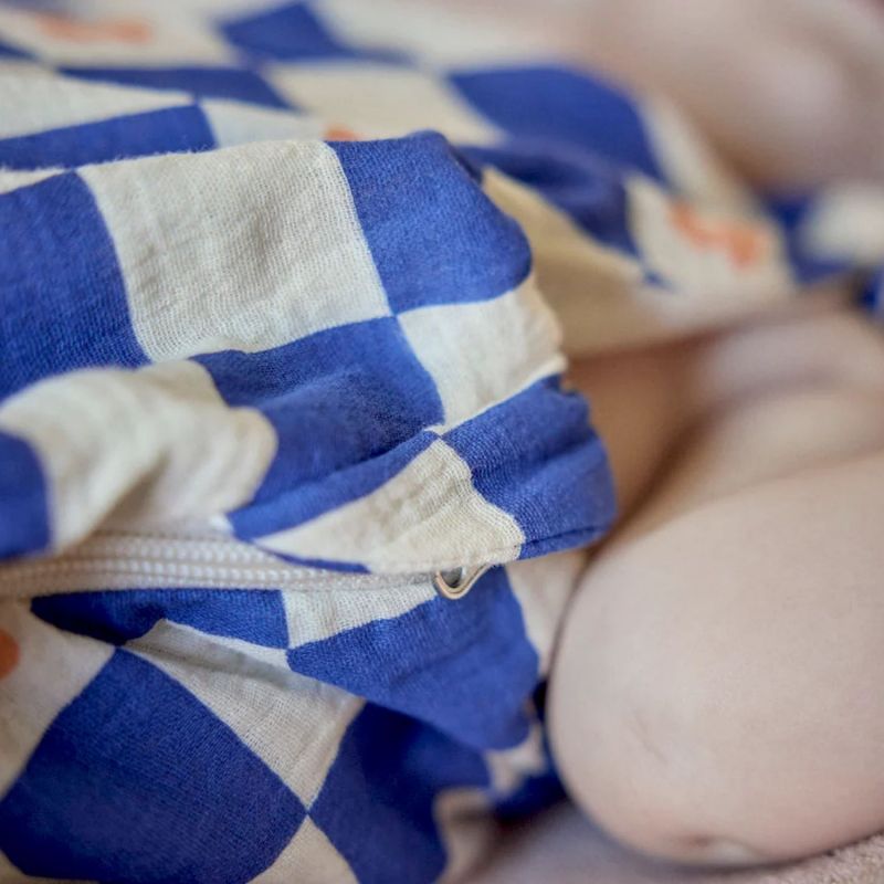 Gigoteuse été Comme un bonbon Romy (0-6 mois) damier bleu BEBEL Ambiance 3