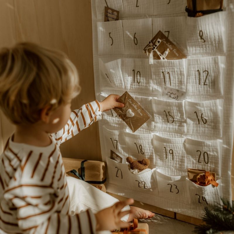Calendrier de l'avent Gaze Ecru (personnalisable) Atelier Wagram Ambiance 2