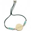 Bracelet cordon Rainbow Médaille vert forêt personnalisable (plaqué or)  par Petits trésors