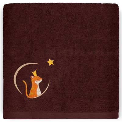 serviette de bain tigre chocolat personnalisable (50 x 100 cm)