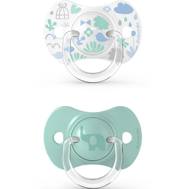 Lot de 2 sucettes symétriques SX PRO vert aigue-marine (6-18 mois) Suavinex