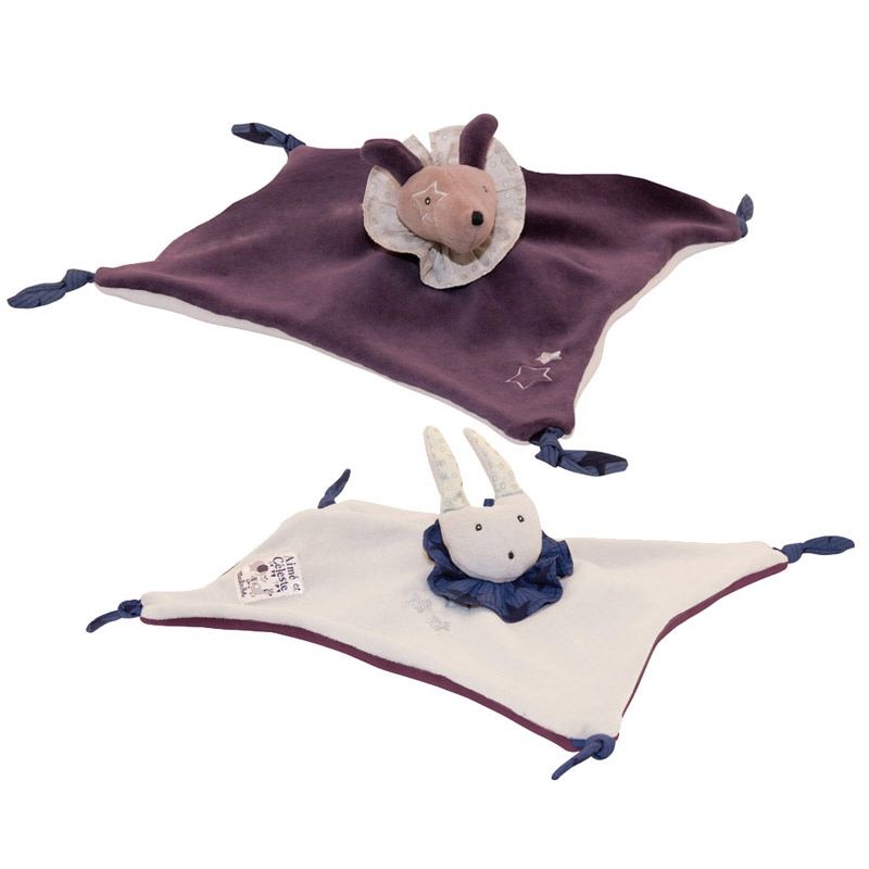 Doudou cache-cache réversible chien et lapin Moulin Roty