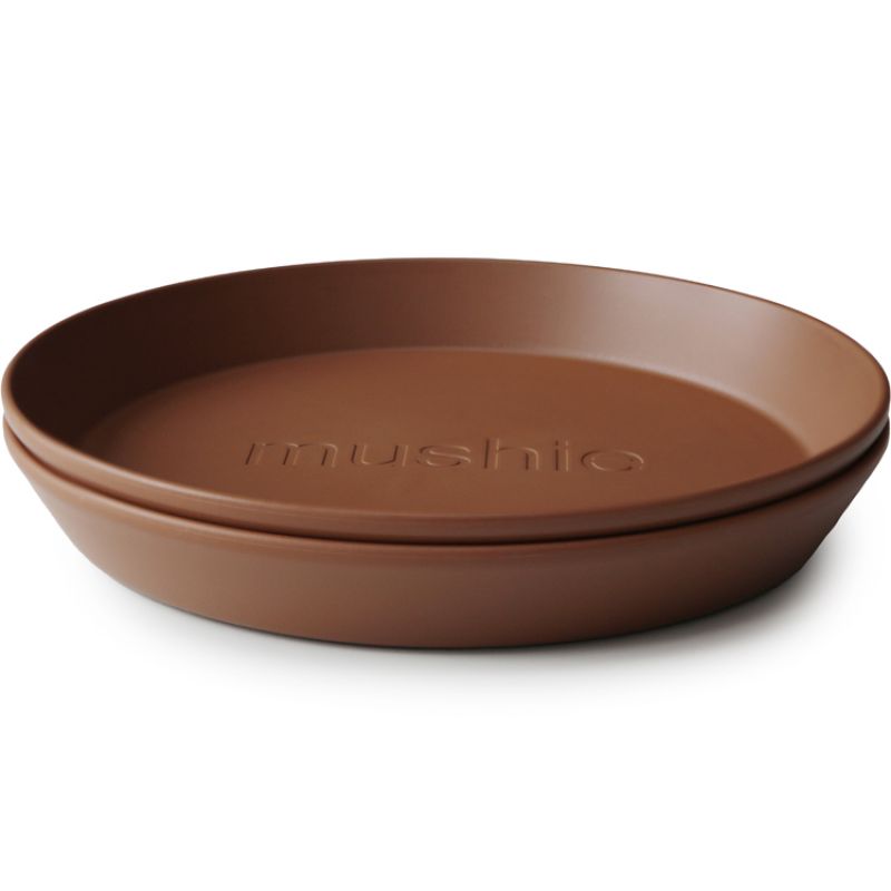 Lot de 2 assiettes rondes Caramel Mushie