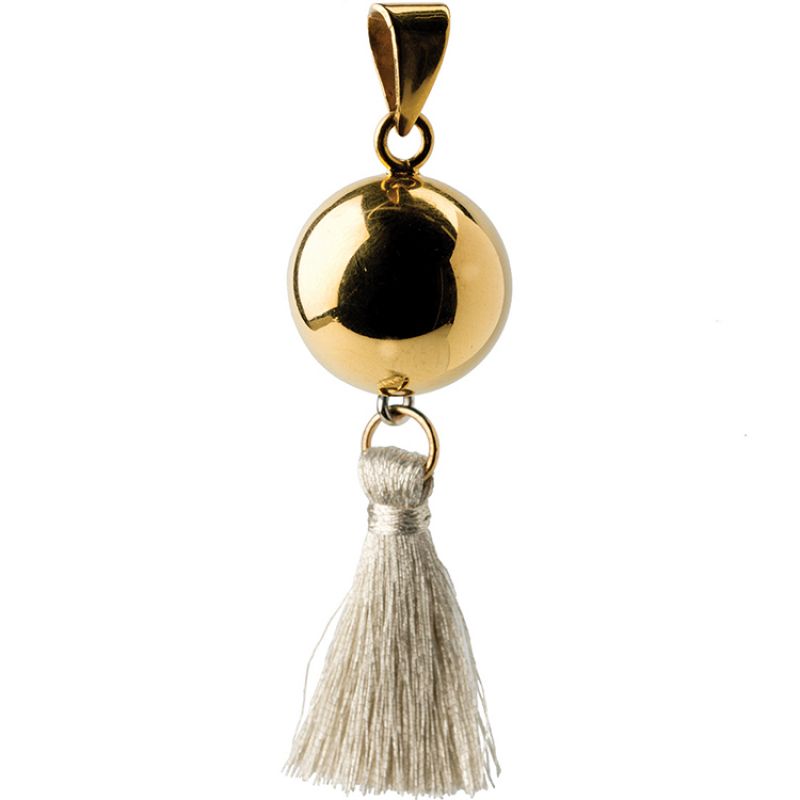 Bola pompon beige (plaqué or jaune) Bola