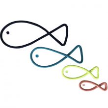 Déco murale 4 poissons en tricotin (personnalisable)  par Charlie & June