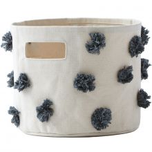 Panier de toilette pompons gris anthracite (20 x 18 cm)  par Pehr 