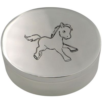 Boîte à dents Petit cheval personnalisable (métal argenté)