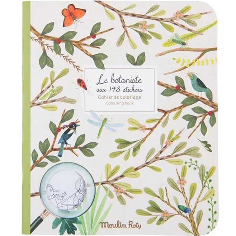 Cahier de coloriage avec 148 stickers Le botaniste Moulin Roty