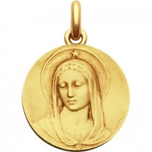 Médaille Vierge Maris Stella ronde (or jaune 750°)  par Becker