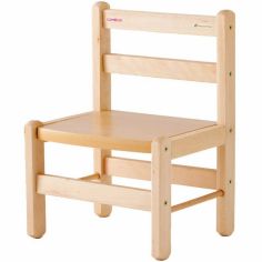 Chaise basse en bois massif Louise vernis naturel - Combelle