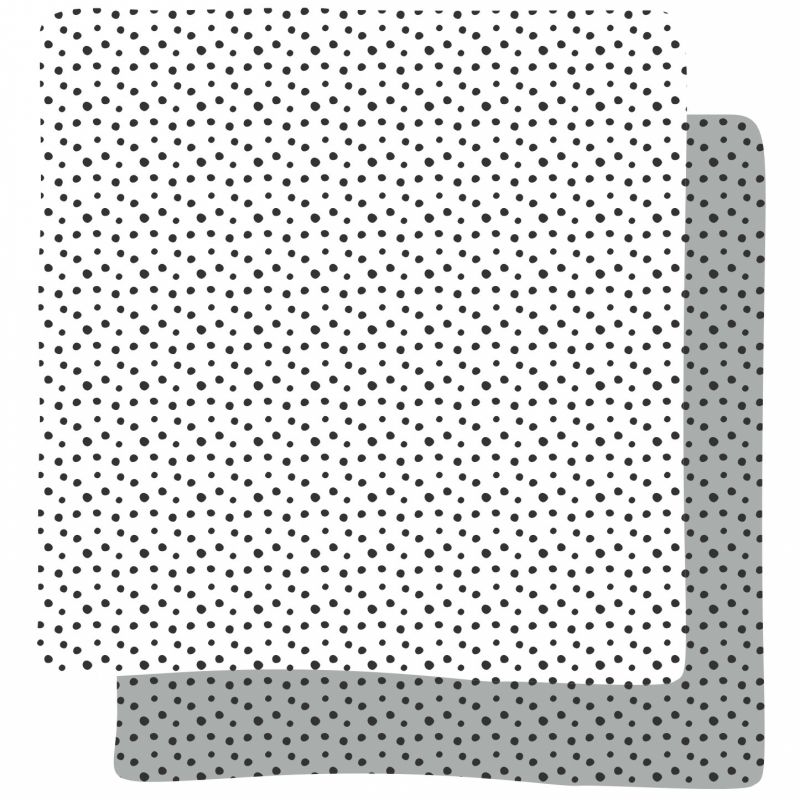 Lot de 2 maxi langes Happy Dots gris (120 x 120 cm) Done by Deer