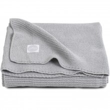 Couverture bébé en coton Basic knit gris clair (100 x 150 cm)  par Jollein