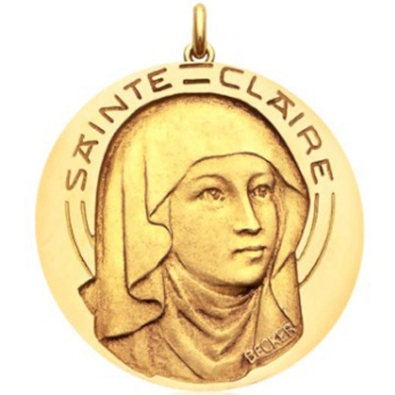Médaille Sainte Claire 20 mm (or jaune 750°) Becker