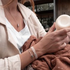 Bracelet Mon Petit Poids en argent rhodié (personnalisable)