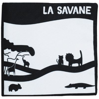 Livre noir et blanc en tissu Tam Tam Trois Kilos Sept