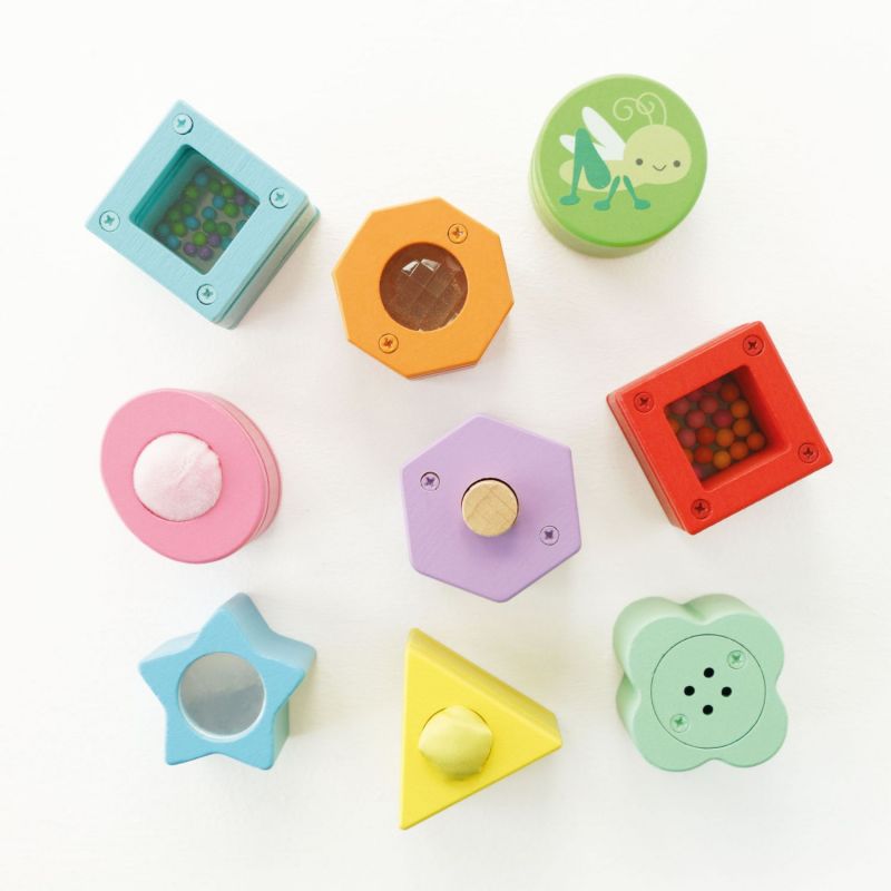 Formes sensorielles arc-en-ciel en bois FSC Le Toy Van Ambiance 6