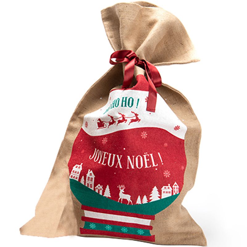 Sac de Noël en jute Ho Ho Ho Joyeux Noël ! (80 x 50 cm) Amadeus Les Petits