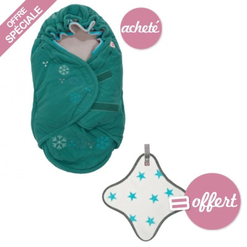 OFFRE SPECIALE : Chancelière 4 saisons Bunker verte Jade + 1 doudou offert Lodger